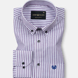 Biscay Blue Stripes Cotton Button Down Shirt - John Ellies