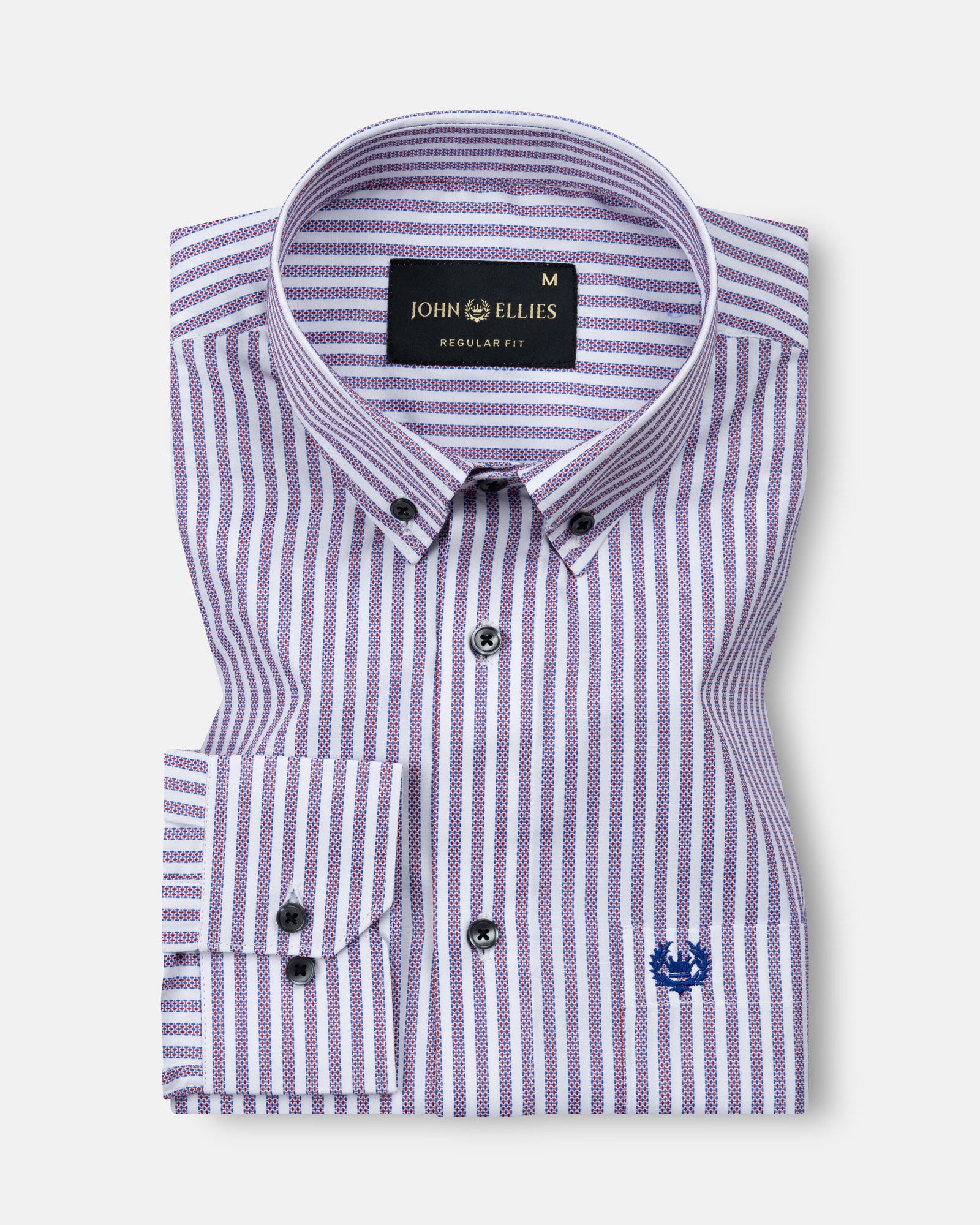 Biscay Blue Stripes Cotton Button Down Shirt - John Ellies