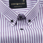 Biscay Blue Stripes Cotton Button Down Shirt - John Ellies