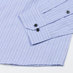 Biscay Light Blue Stripes Cotton Button Down Shirt - John Ellies