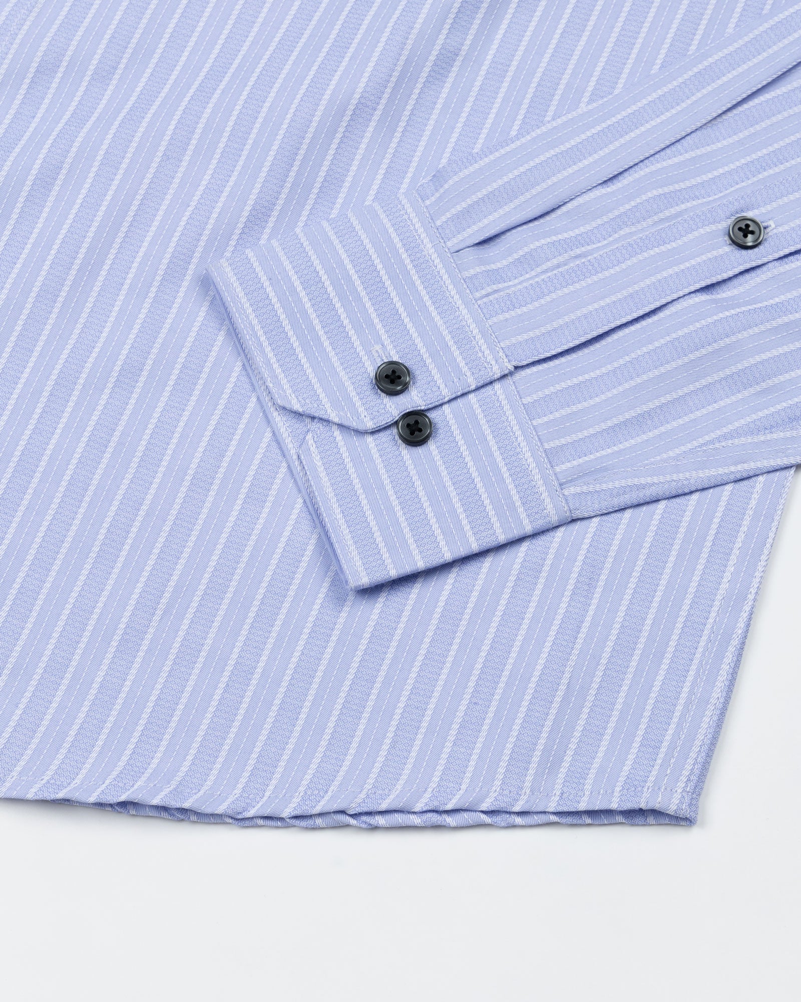 Biscay Light Blue Stripes Cotton Button Down Shirt - John Ellies