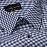 Navy Checkered Premium Gingham Cotton Shirt