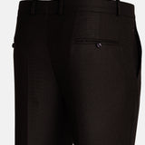 Mance Brown Textured Formal Cotton Pant