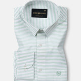Biscay Green Stripes Cotton Shirt - John Ellies