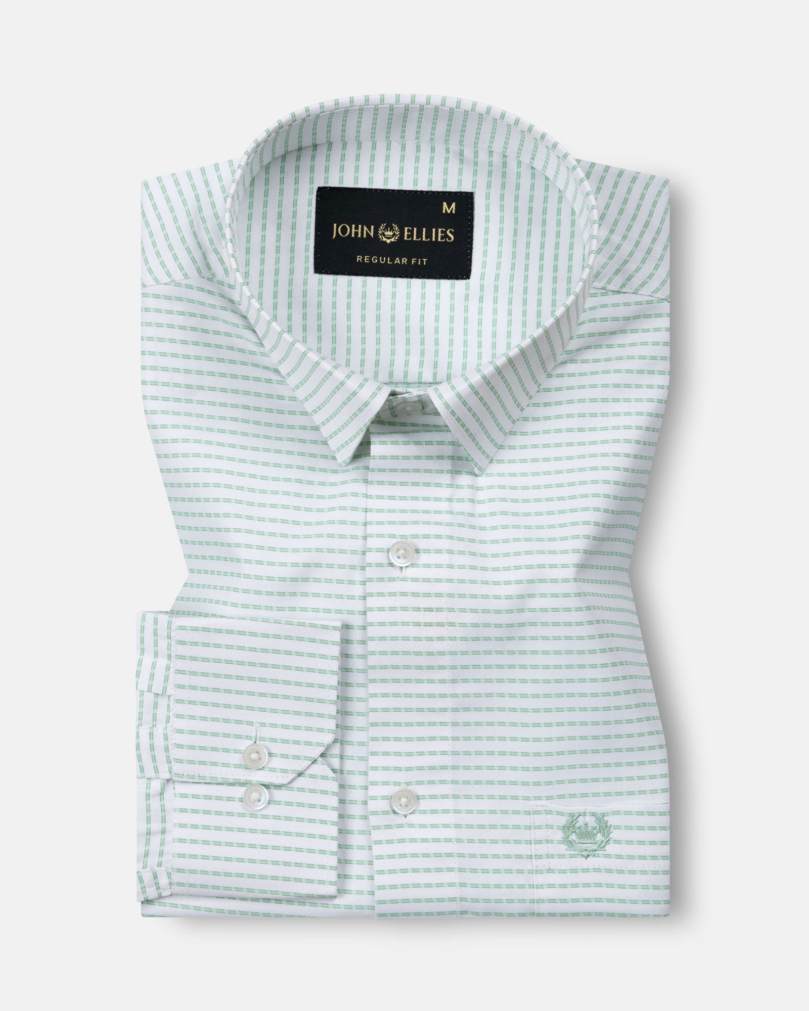 Biscay Green Stripes Cotton Shirt - John Ellies