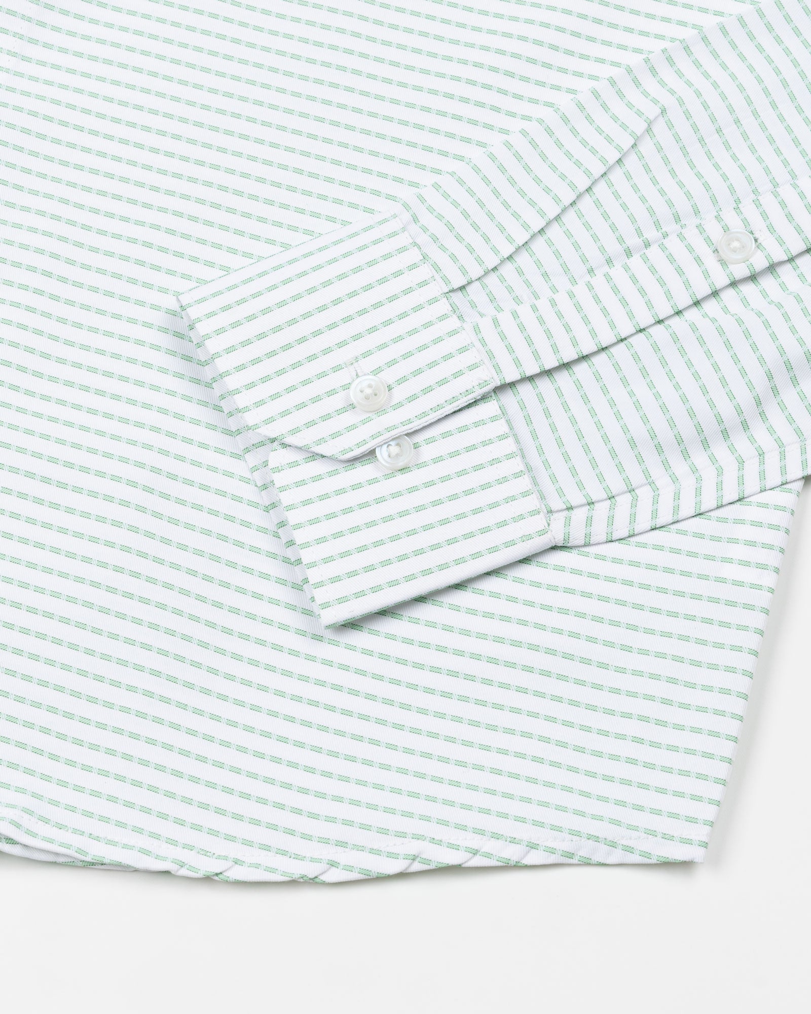 Biscay Green Stripes Cotton Shirt - John Ellies