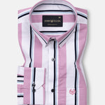 Biscay Pink Stripes Cotton Shirt - John Ellies
