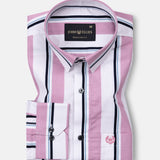 Biscay Pink Stripes Cotton Shirt - John Ellies