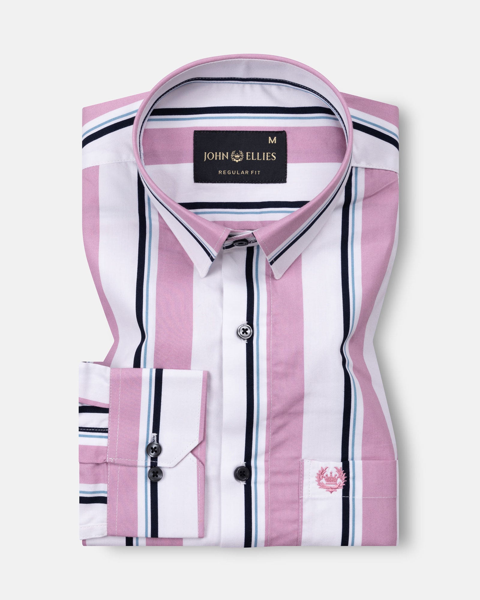 Biscay Pink Stripes Cotton Shirt - John Ellies