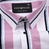 Biscay Pink Stripes Cotton Shirt - John Ellies