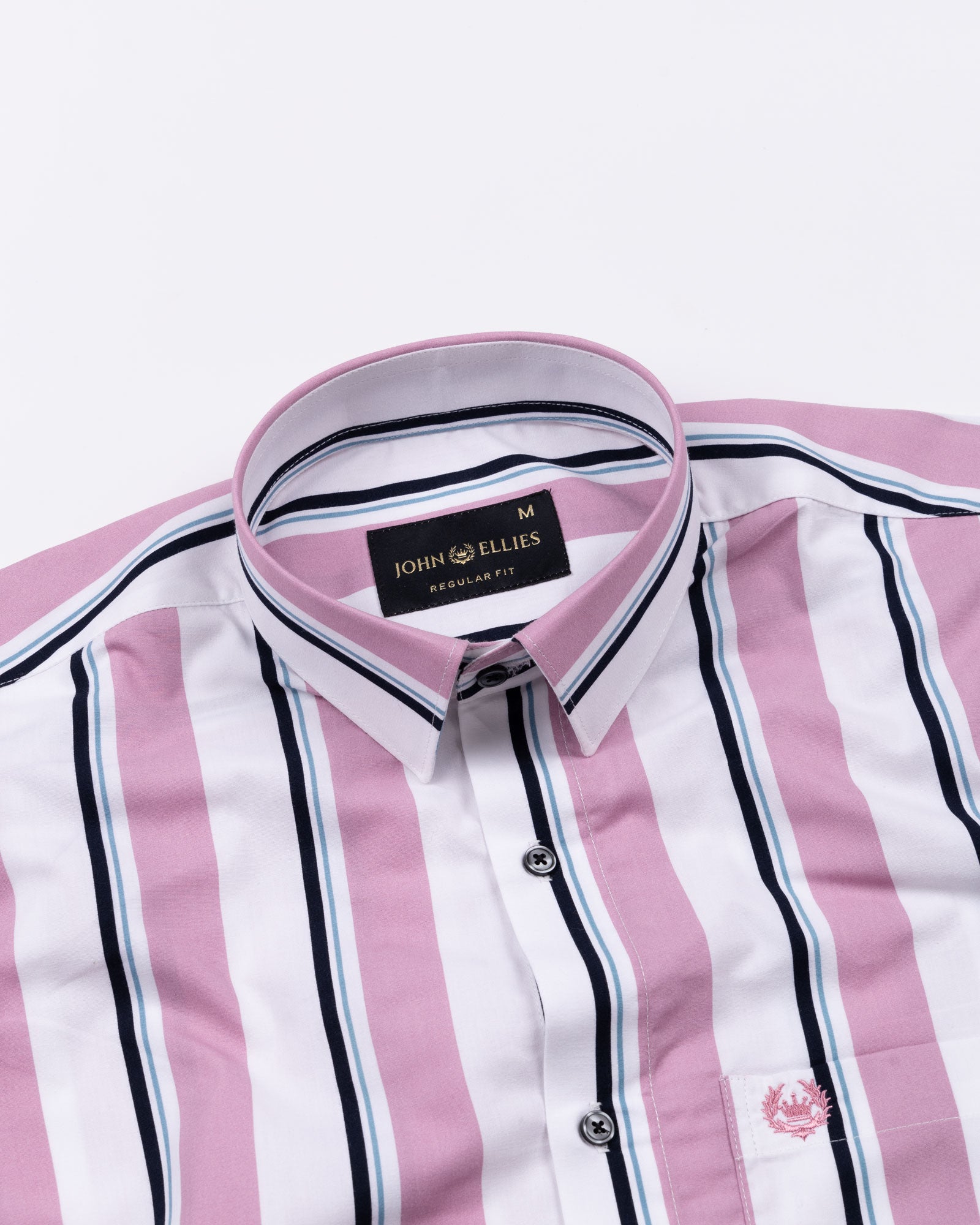 Biscay Pink Stripes Cotton Shirt - John Ellies
