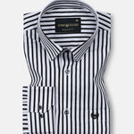 Biscay Black Stripes Cotton Shirt - John Ellies