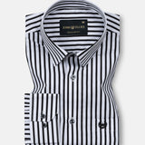 Biscay Black Stripes Cotton Shirt - John Ellies