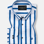 Tron Blue Stripes Cotton Shirt - John Ellies