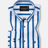Tron Blue Stripes Cotton Shirt - John Ellies