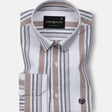 Praxis White Stripe Oxford Cotton Shirt - John Ellies
