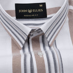 Praxis White Stripe Oxford Cotton Shirt - John Ellies