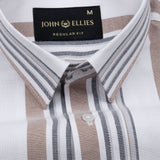Praxis White Stripe Oxford Cotton Shirt - John Ellies