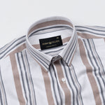 Praxis White Stripe Oxford Cotton Shirt - John Ellies