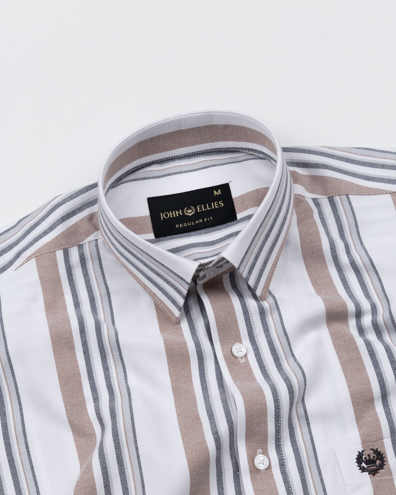 Praxis White Stripe Oxford Cotton Shirt - John Ellies