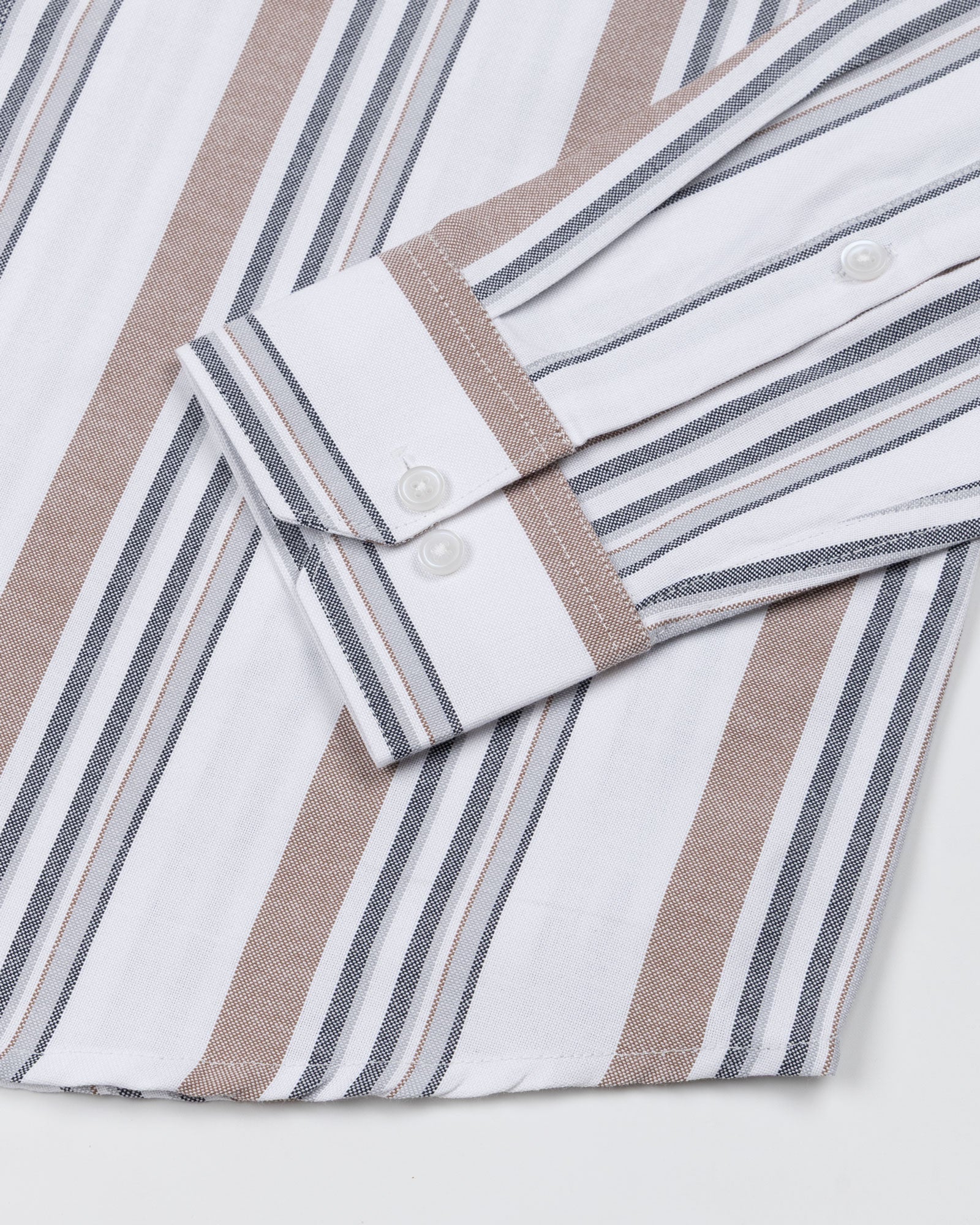 Praxis White Stripe Oxford Cotton Shirt - John Ellies