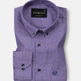 Kipra Purple Stripes Cotton Button Down Shirt - John Ellies