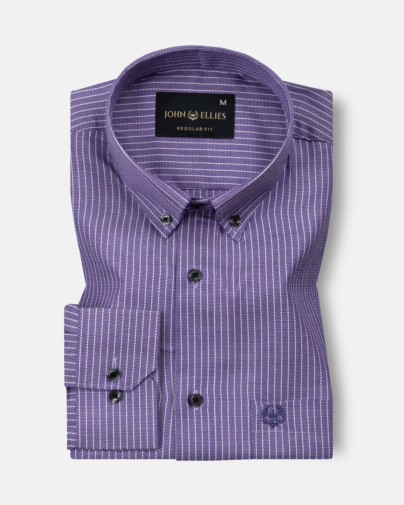 Kipra Purple Stripes Cotton Button Down Shirt - John Ellies