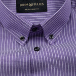 Kipra Purple Stripes Cotton Button Down Shirt - John Ellies