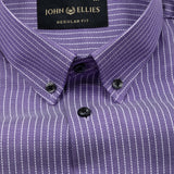 Kipra Purple Stripes Cotton Button Down Shirt - John Ellies