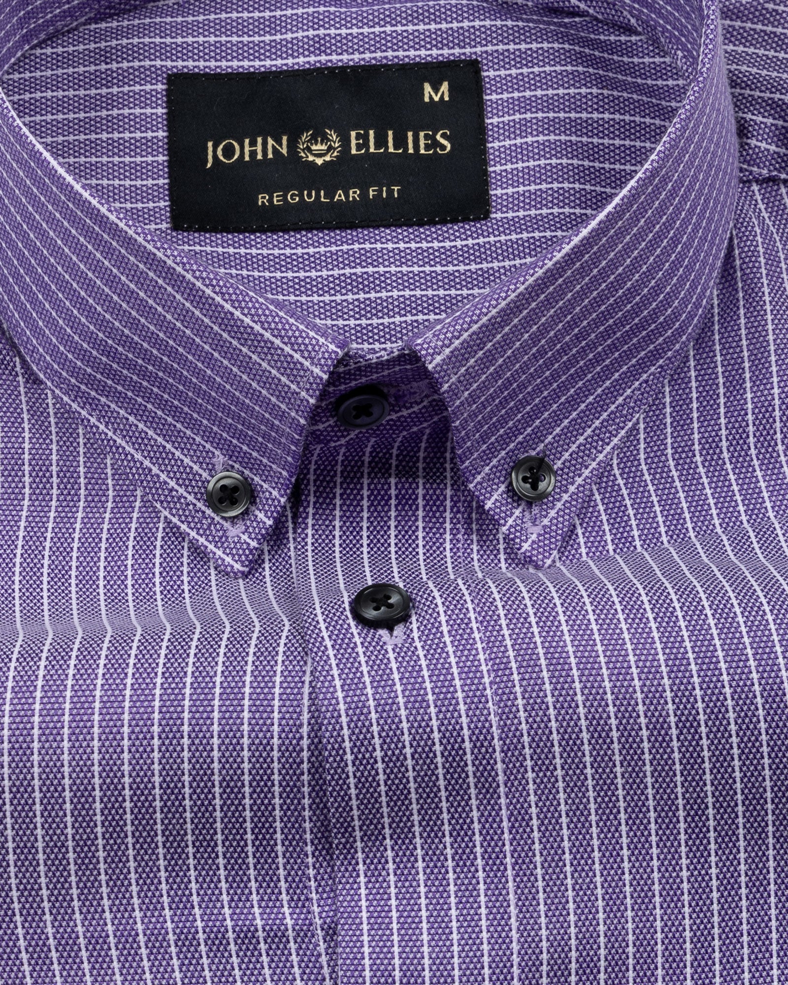 Kipra Purple Stripes Cotton Button Down Shirt - John Ellies