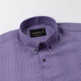 Kipra Purple Stripes Cotton Button Down Shirt - John Ellies