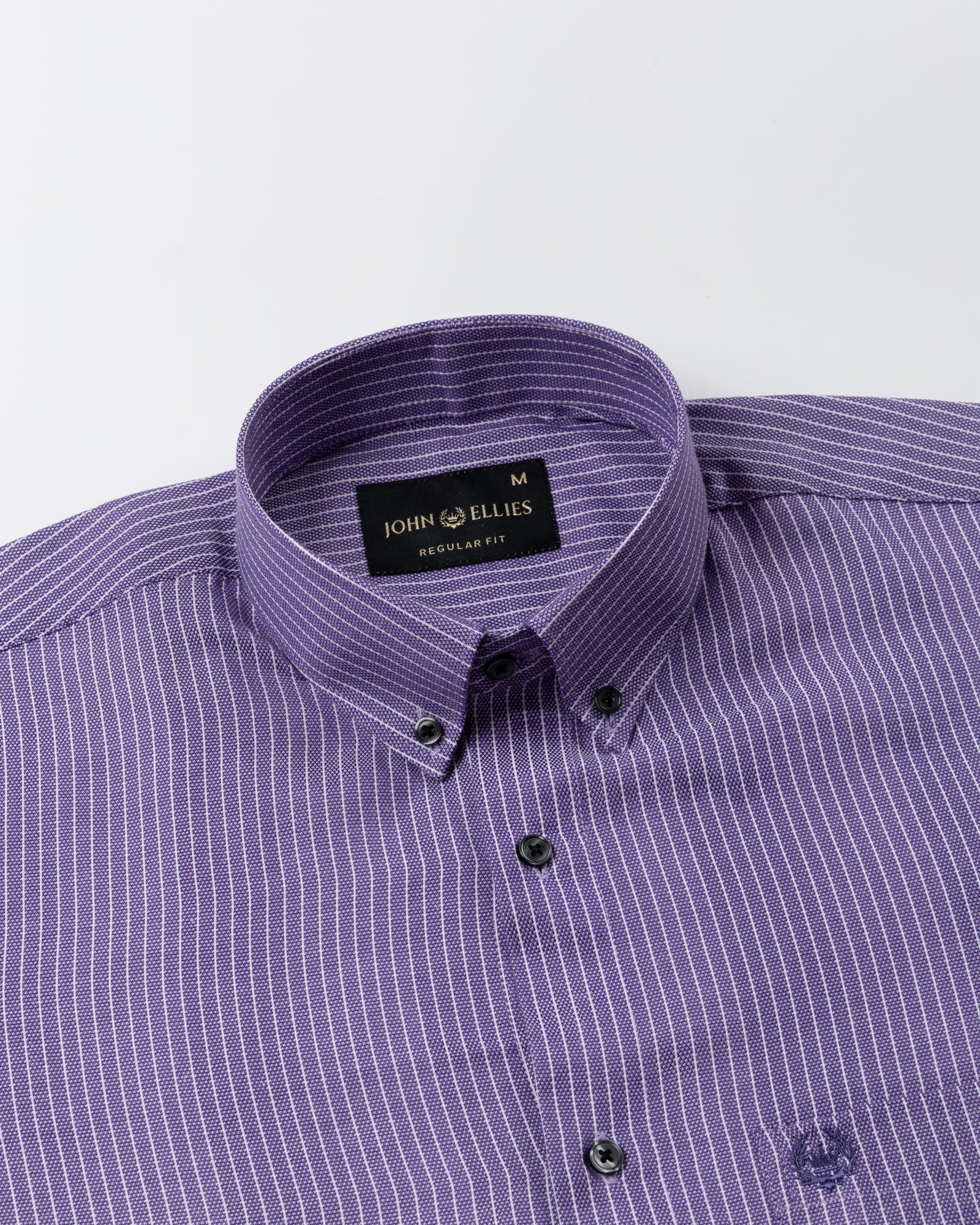 Kipra Purple Stripes Cotton Button Down Shirt - John Ellies