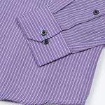 Kipra Purple Stripes Cotton Button Down Shirt - John Ellies