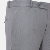 Mance Grey Textured Formal Cotton Pant - John Ellies