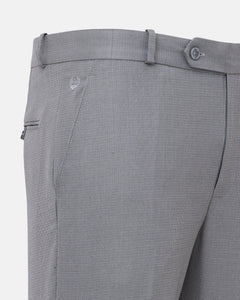 Mance Grey Textured Formal Cotton Pant - John Ellies