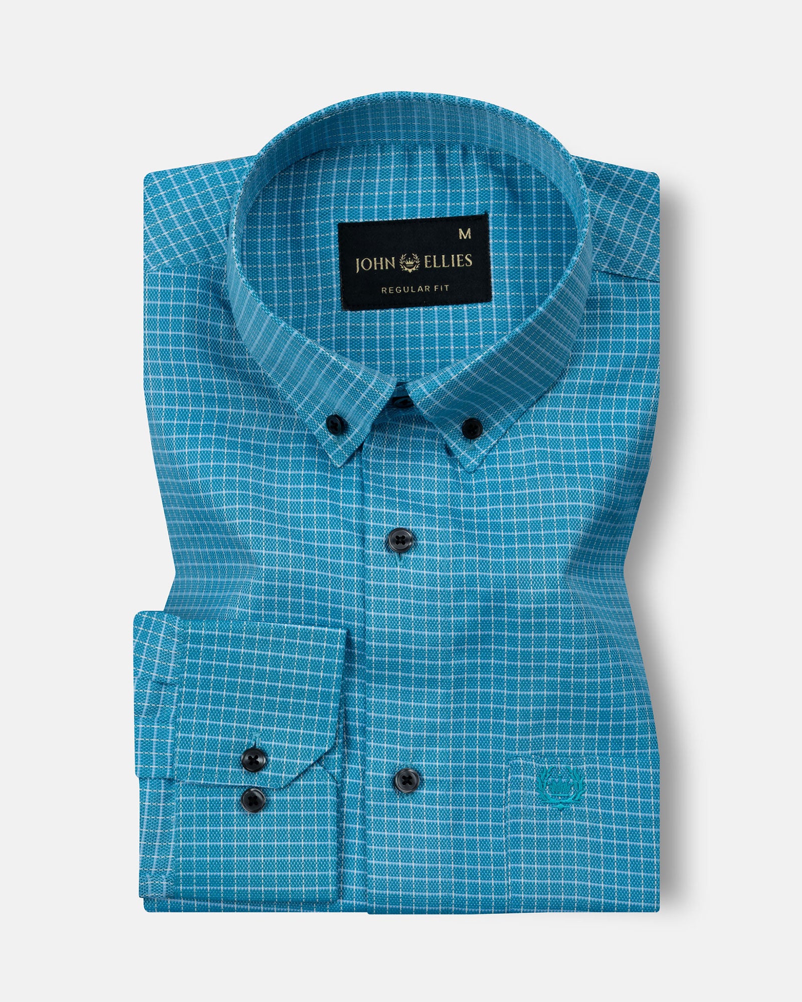 Kipra Blue Check Cotton Button Down Shirt - John Ellies