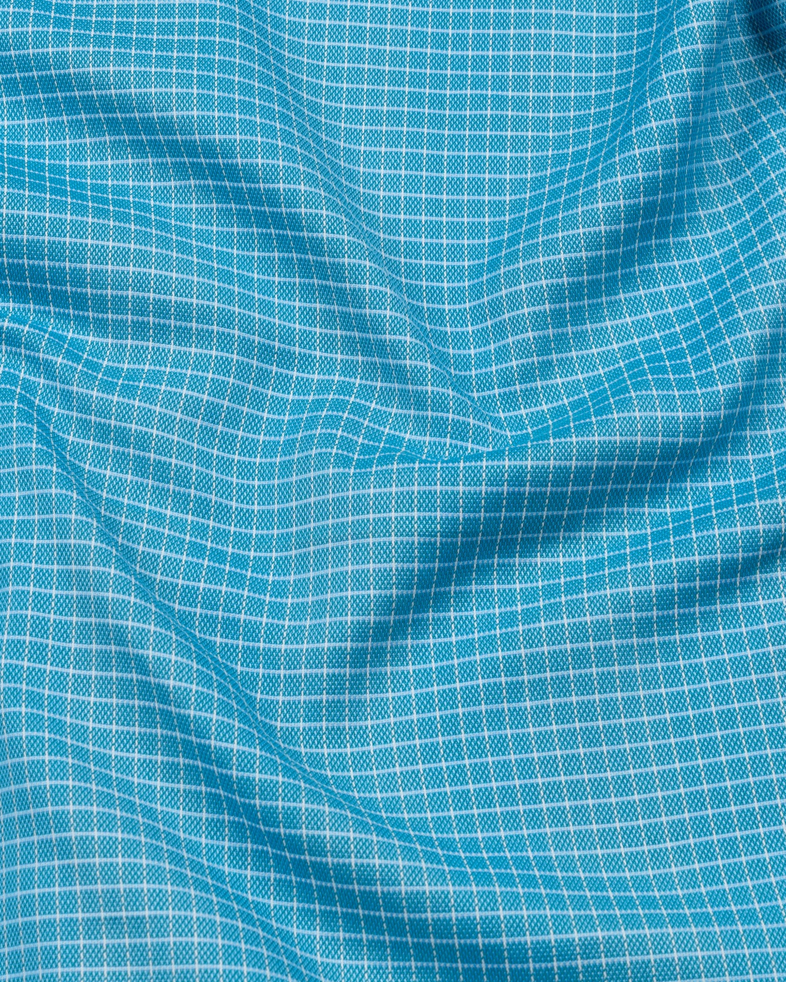 Kipra Blue Check Cotton Button Down Shirt - John Ellies