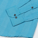 Kipra Blue Check Cotton Button Down Shirt - John Ellies