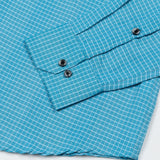 Kipra Blue Check Cotton Button Down Shirt - John Ellies