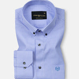 Kipra Blue Stripes Cotton Button Down Shirt - John Ellies