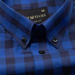 Kipra Persian Blue Check Cotton Button Down Shirt - John Ellies