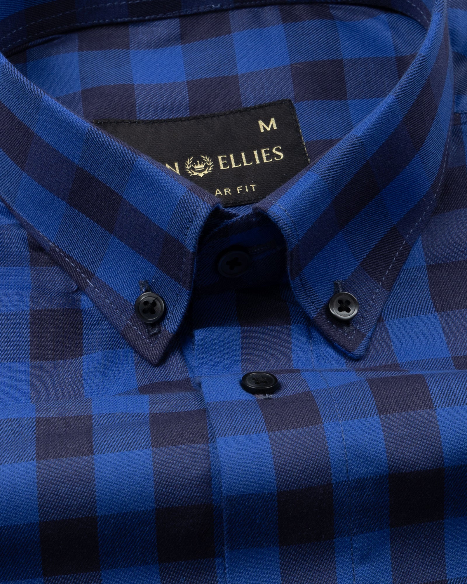 Kipra Persian Blue Check Cotton Button Down Shirt - John Ellies