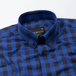 Kipra Persian Blue Check Cotton Button Down Shirt - John Ellies