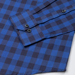 Kipra Persian Blue Check Cotton Button Down Shirt - John Ellies
