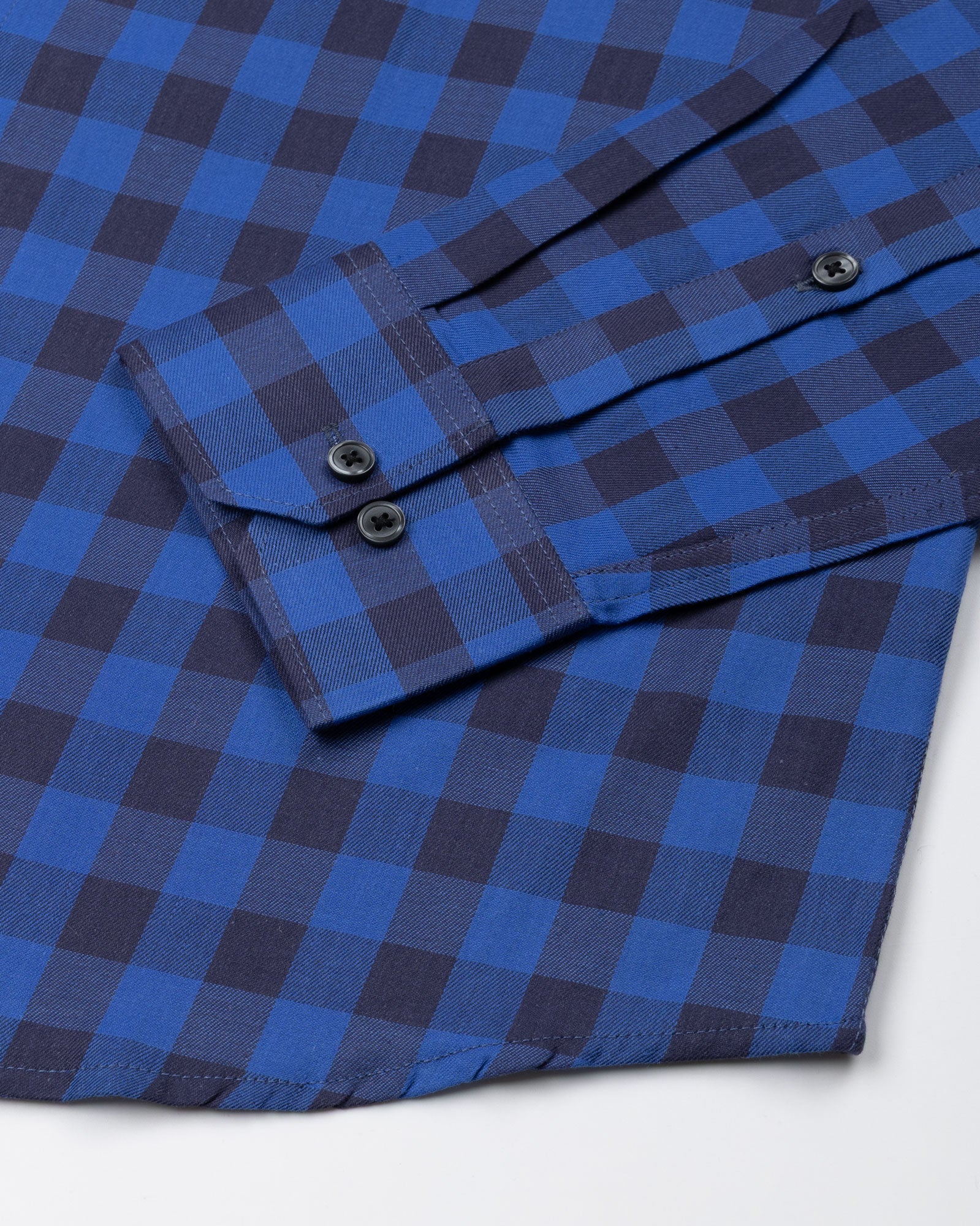 Kipra Persian Blue Check Cotton Button Down Shirt - John Ellies
