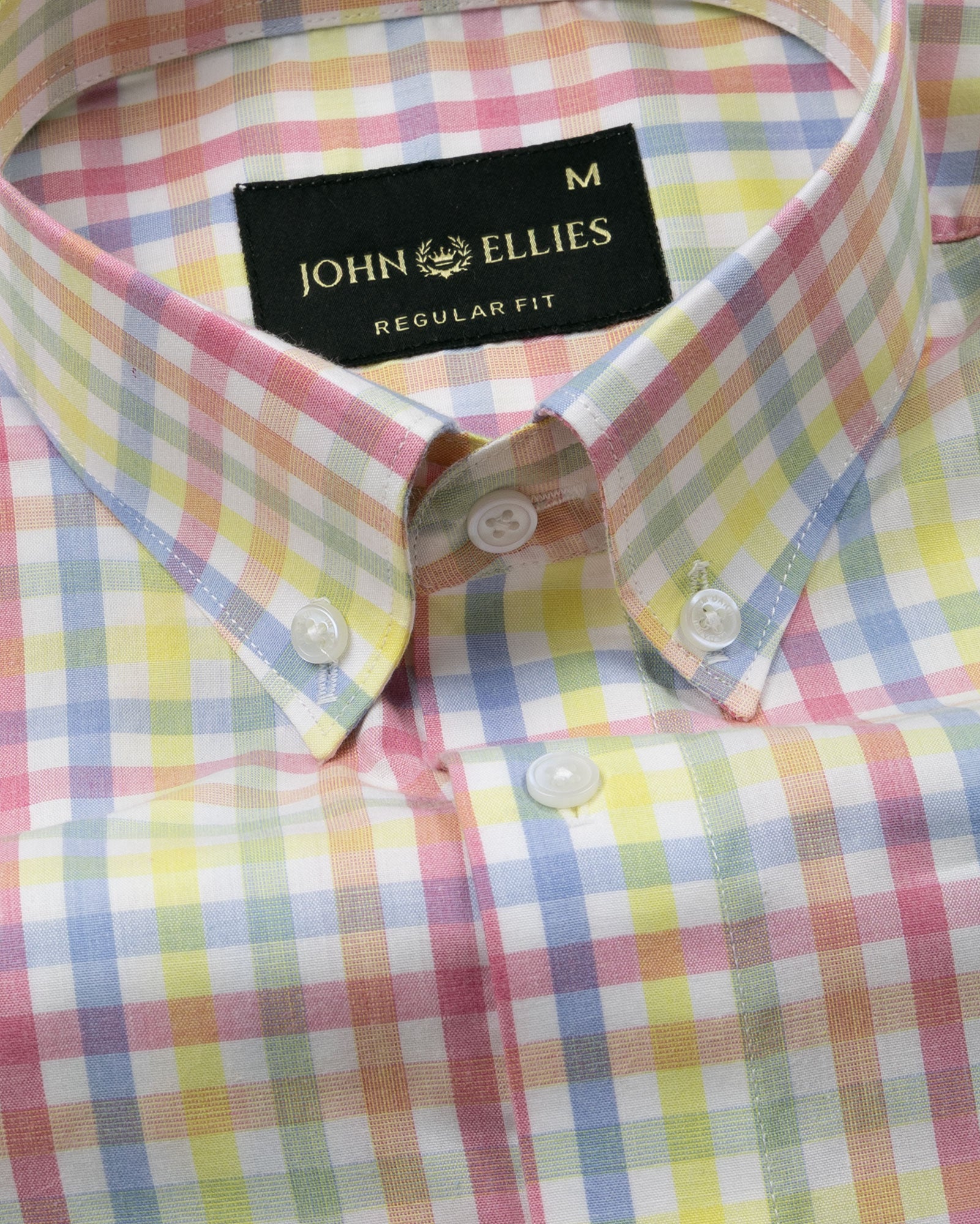 Wreck Multicolor Check Button Down Cotton Shirt - John Ellies