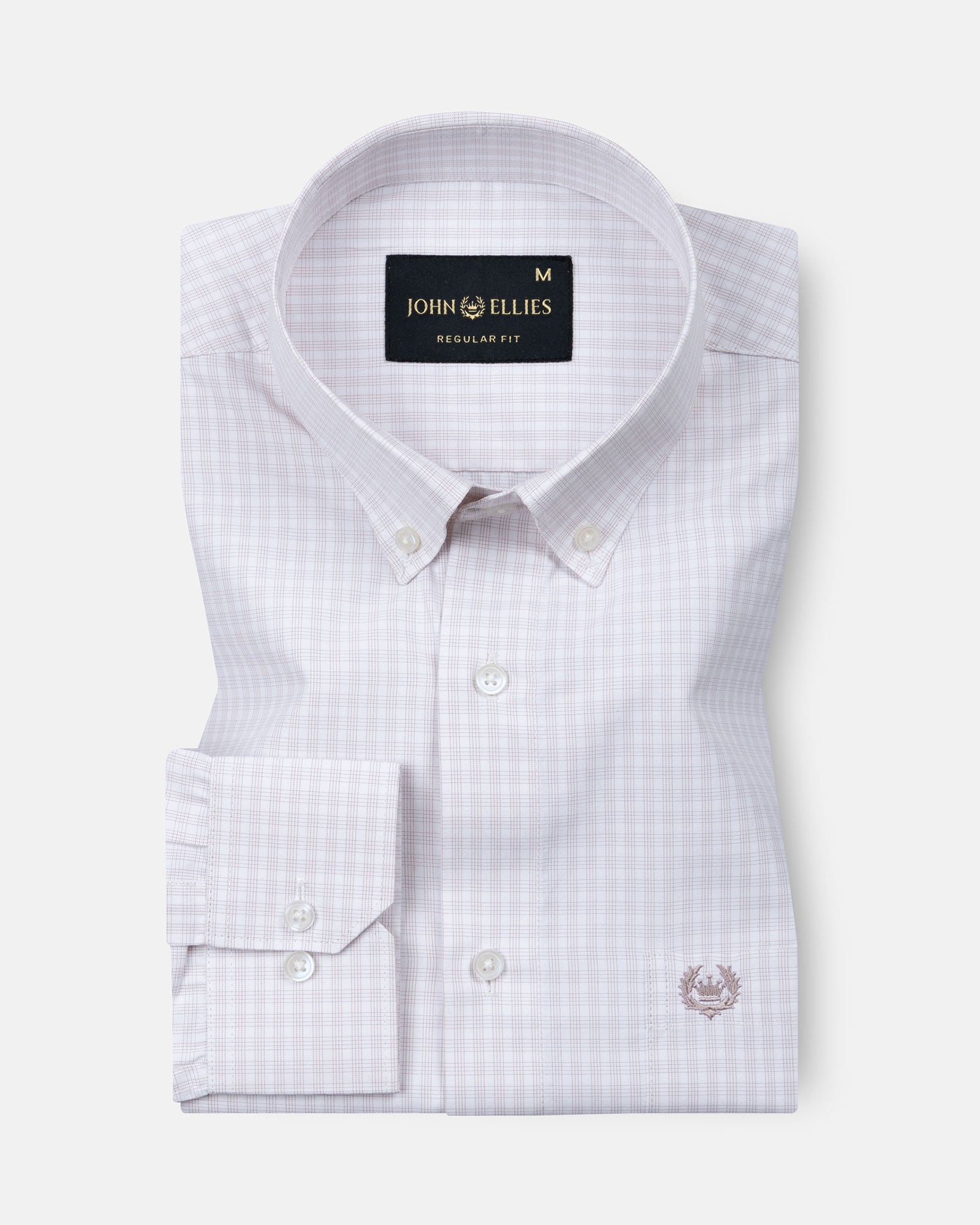 Wreck White Check Button Down Cotton Shirt - John Ellies