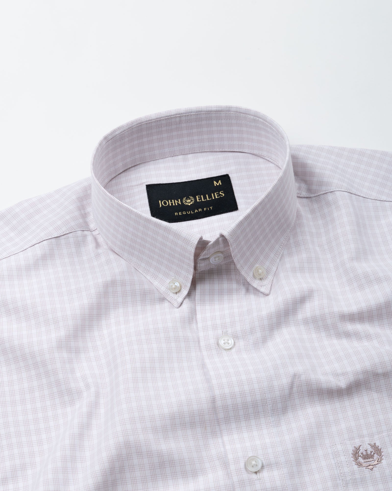 Wreck White Check Button Down Cotton Shirt - John Ellies