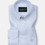 Wreck Powder Blue Check Button Down Cotton Shirt - John Ellies