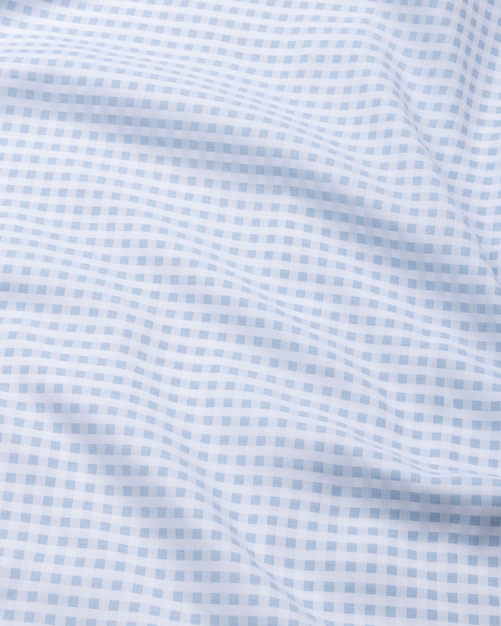 Wreck Powder Blue Check Button Down Cotton Shirt - John Ellies